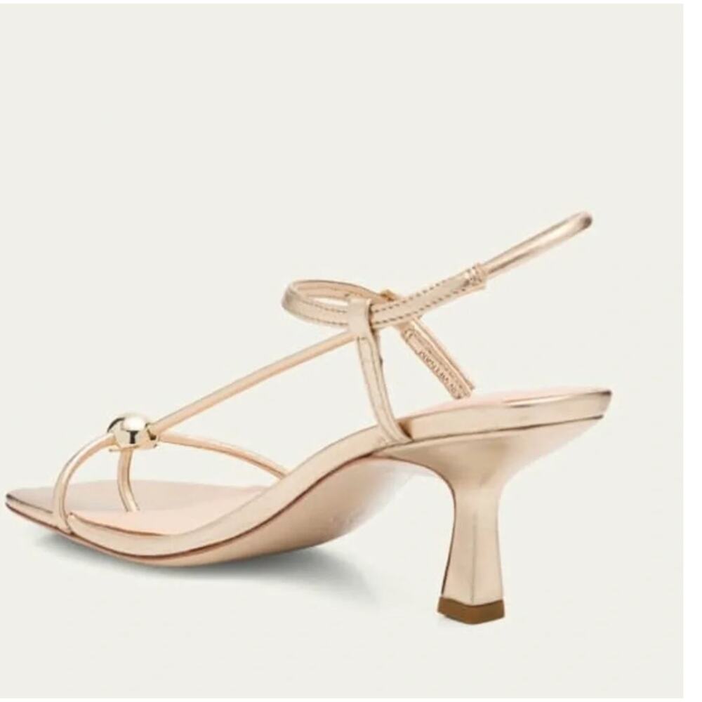 Loeffler Randall Triana Heels 7.5 NWOT Gold Champagne Sandal Tuckernuck Luxury - Picture 5 of 9